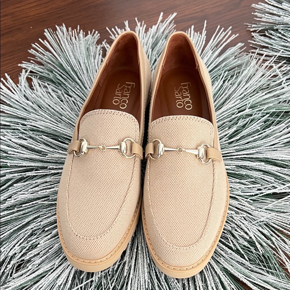 Franco Sarto Beige Slip-On Loafers